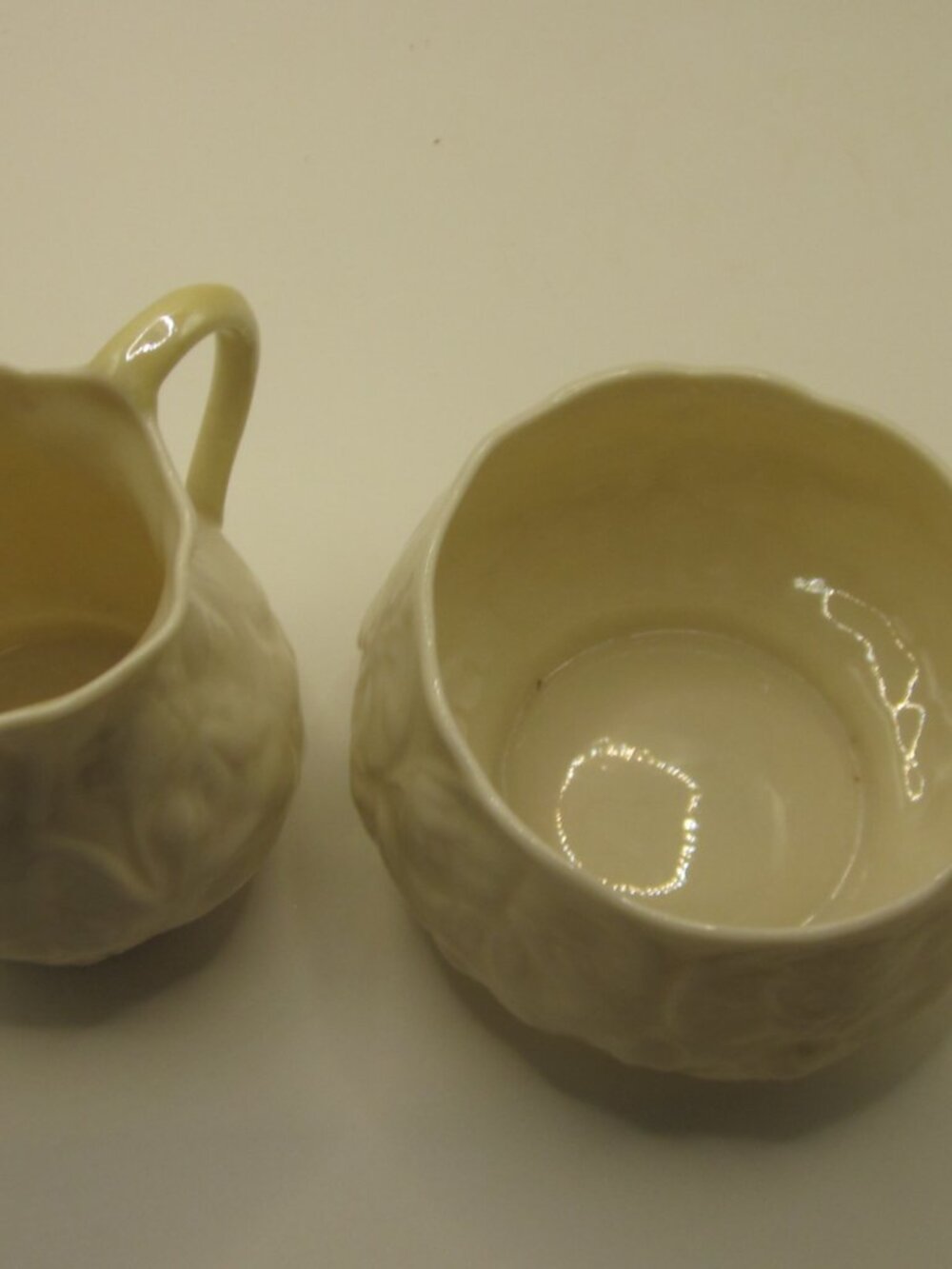 Belleek Lotus Cream & Sugar Bone China - Picture 2 of 5
